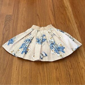 MonnaLisa Cream Skater Mini Skirt with Pleats